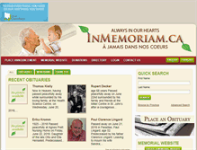 Tablet Screenshot of inmemoriam.ca